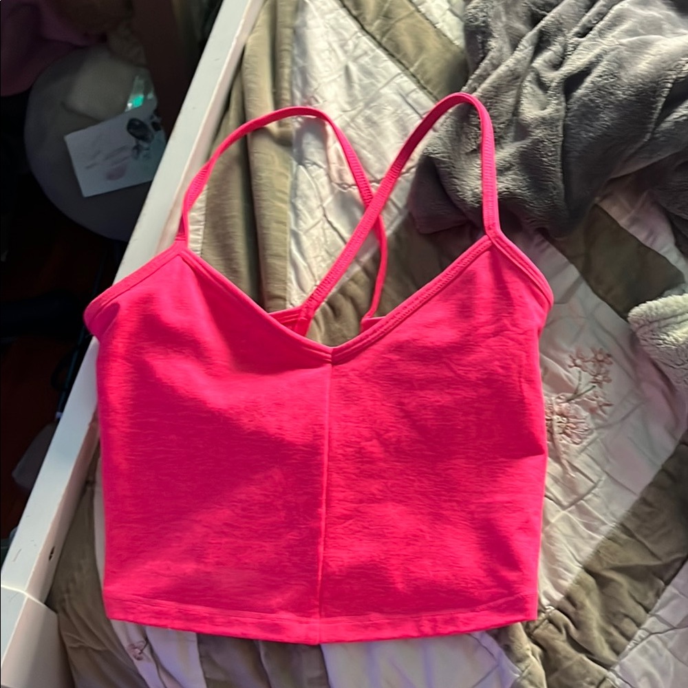 Vibrant Pink Strappy Crop Top - Picture 1 of 1